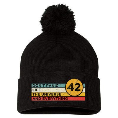 42 Answer To Life The Universe And Everything DonT Panic Pom Pom 12in Knit Beanie