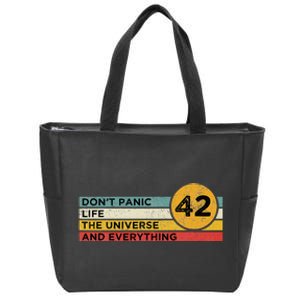 42 Answer To Life The Universe And Everything DonT Panic Zip Tote Bag