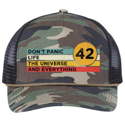 42 Answer To Life The Universe And Everything DonT Panic Retro Rope Trucker Hat Cap