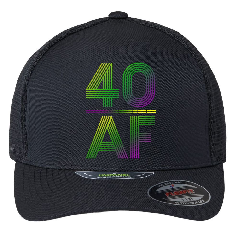 40 Af Vintage 40th Birthday Gift Flexfit Unipanel Trucker Cap
