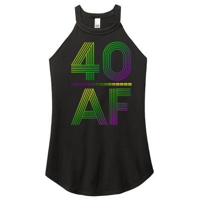 40 Af Vintage 40th Birthday Gift Women’s Perfect Tri Rocker Tank