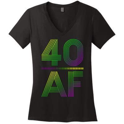 40 Af Vintage 40th Birthday Gift Women's V-Neck T-Shirt