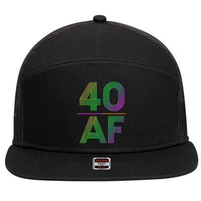 40 Af Vintage 40th Birthday Funny Gift 7 Panel Mesh Trucker Snapback Hat