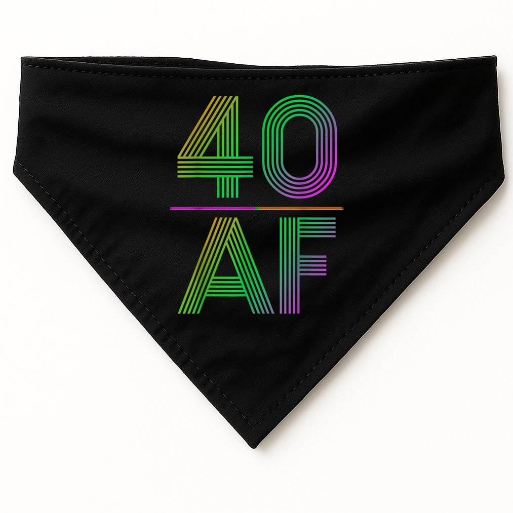40 Af Vintage 40th Birthday Funny Gift USA-Made Doggie Bandana