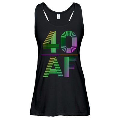 40 Af Vintage 40th Birthday Funny Gift Ladies Essential Flowy Tank