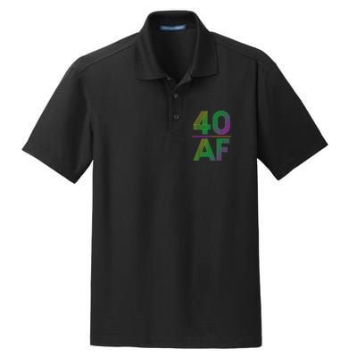 40 Af Vintage 40th Birthday Funny Gift Dry Zone Grid Polo