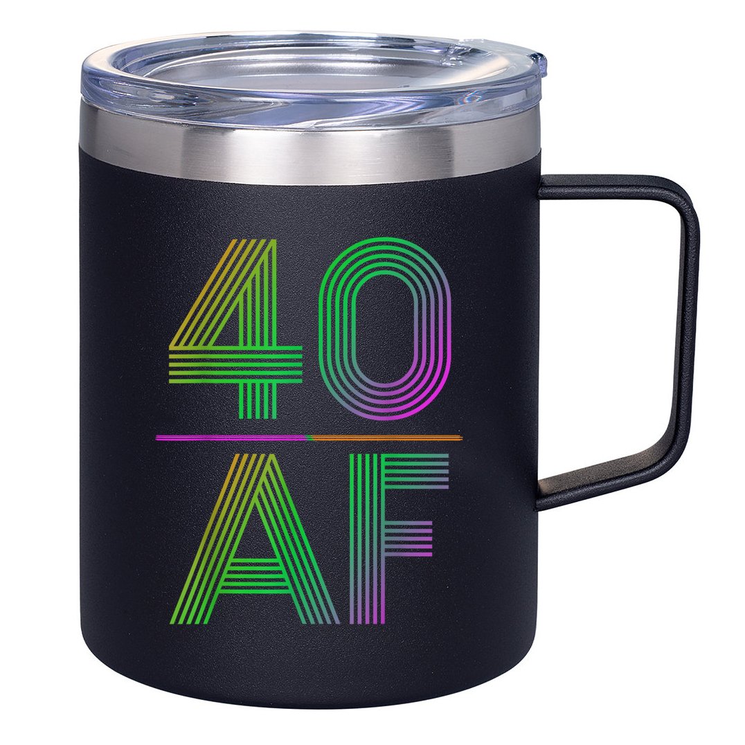 40 Af Vintage 40th Birthday Funny Gift 12oz Stainless Steel Coffee Mug