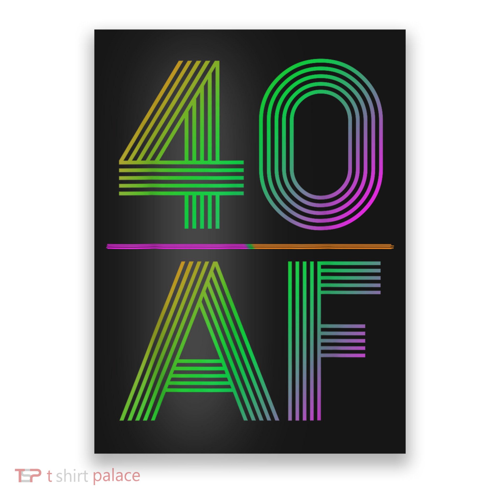 40 Af Vintage 40th Birthday Funny Gift Poster