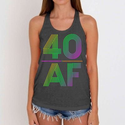 40 Af Vintage 40th Birthday Funny Gift Women's Knotted Racerback Tank