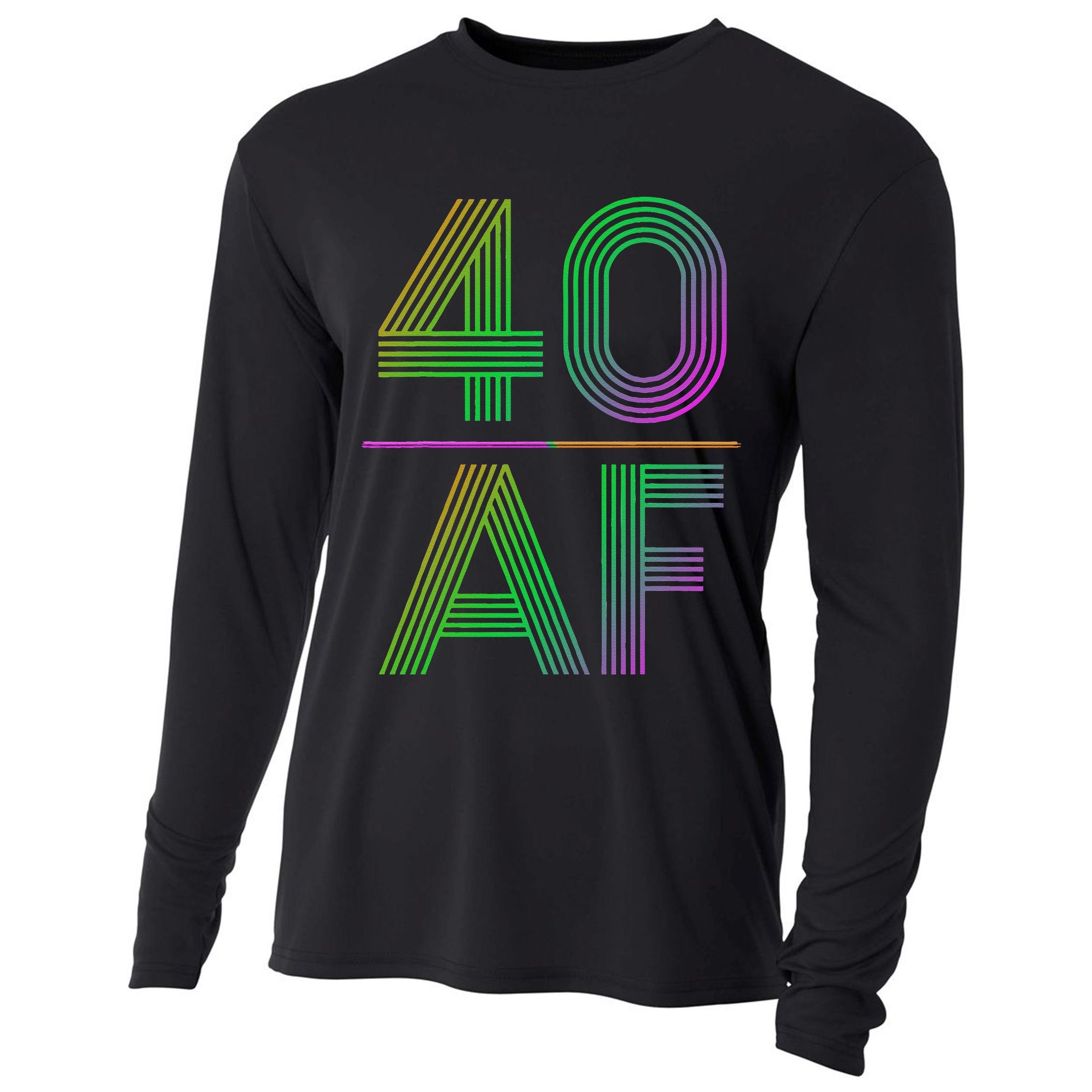 40 AF Vintage 40th Birthday Gift Cooling Performance Long Sleeve Crew