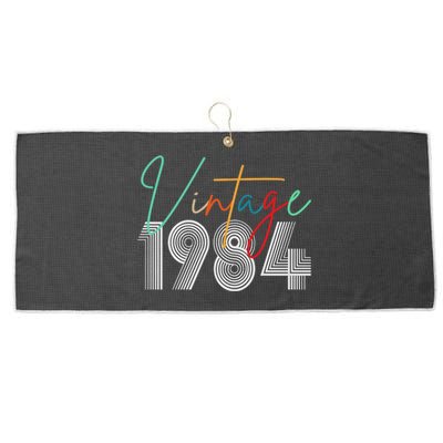 40th Birthday 1984 Vintage Large Microfiber Waffle Golf Towel