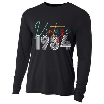 40th Birthday 1984 Vintage Cooling Performance Long Sleeve Crew