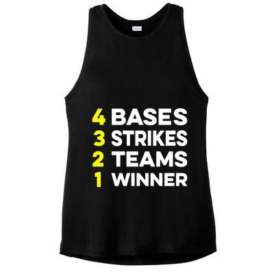 4 Bases 3 Strikes 2 Teams 1 Winner Ladies PosiCharge Tri-Blend Wicking Tank