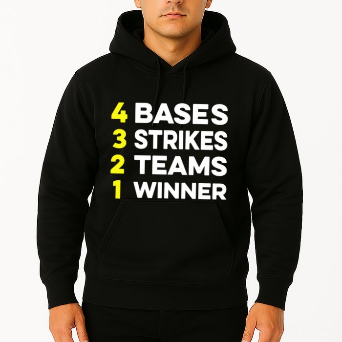 4 Bases 3 Strikes 2 Teams 1 Winner Hoodie