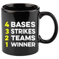 4 Bases 3 Strikes 2 Teams 1 Winner 11oz C Handle Ceramic Mug