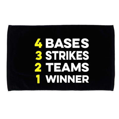 4 Bases 3 Strikes 2 Teams 1 Winner Microfiber Hand Towel