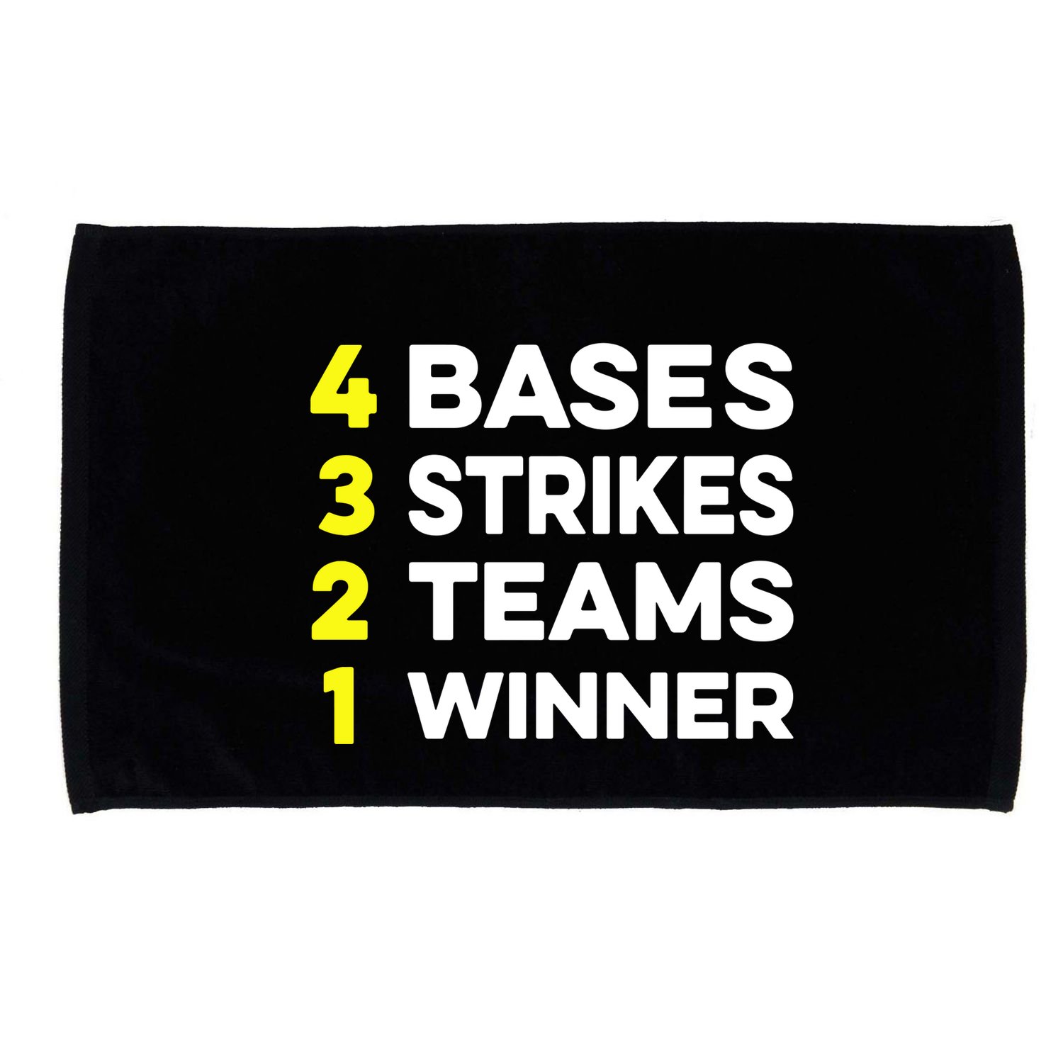 4 Bases 3 Strikes 2 Teams 1 Winner Microfiber Hand Towel
