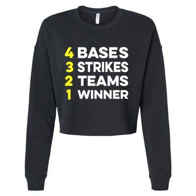 4 Bases 3 Strikes 2 Teams 1 Winner Cropped Pullover Crew