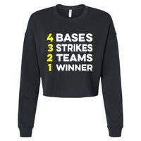 4 Bases 3 Strikes 2 Teams 1 Winner Cropped Pullover Crew