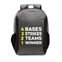 4 Bases 3 Strikes 2 Teams 1 Winner Vector Backpack
