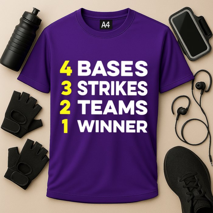4 Bases 3 Strikes 2 Teams 1 Winner Performance Shirt