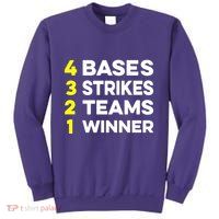 4 Bases 3 Strikes 2 Teams 1 Winner Sweatshirt