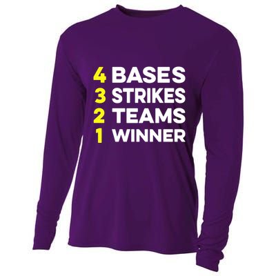 4 Bases 3 Strikes 2 Teams 1 Winner Cooling Performance Long Sleeve Crew