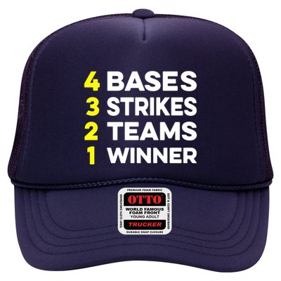 4 Bases 3 Strikes 2 Teams 1 Winner Trucker Hat