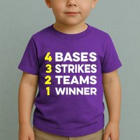 4 Bases 3 Strikes 2 Teams 1 Winner Toddler T-Shirt