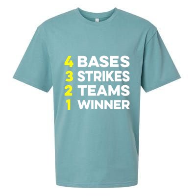 4 Bases 3 Strikes 2 Teams 1 Winner Sueded Cloud Jersey T-Shirt