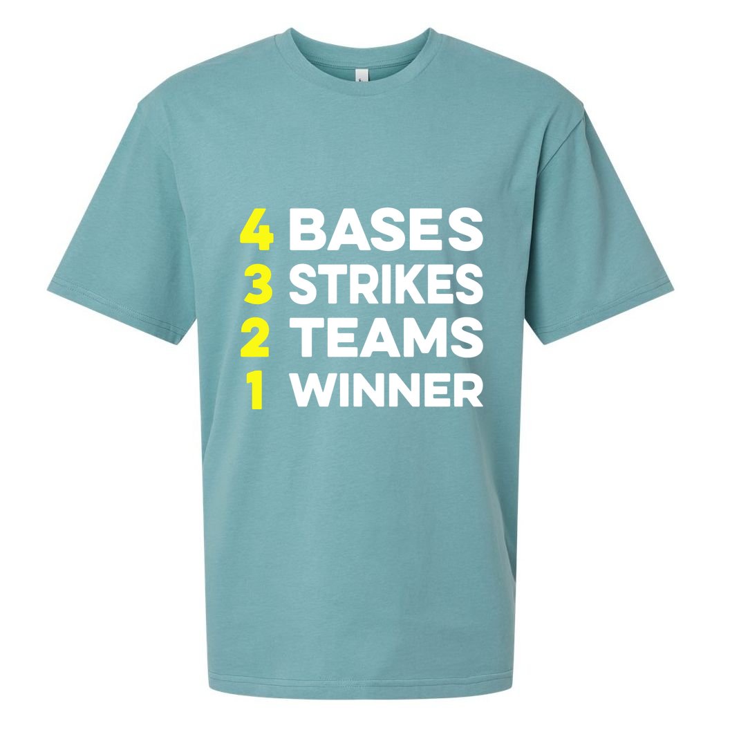 4 Bases 3 Strikes 2 Teams 1 Winner Sueded Cloud Jersey T-Shirt