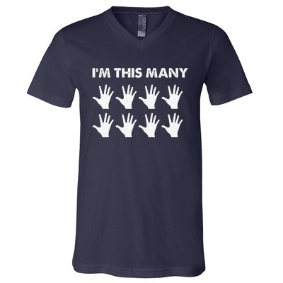 40th Birthday 40 Forty Years Old Funny I'm This Many V-Neck T-Shirt