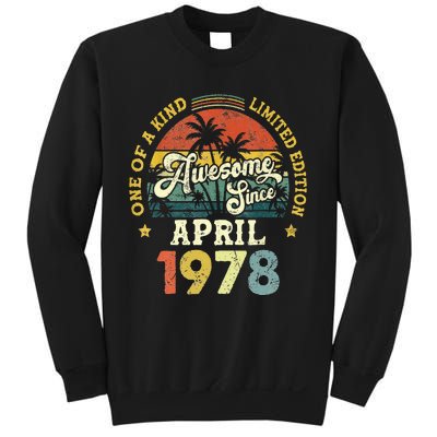 45th Birthday 45 Years Old Awesome Since April 1978 Sweatshirt