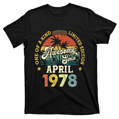 45th Birthday 45 Years Old Awesome Since April 1978 T-Shirt