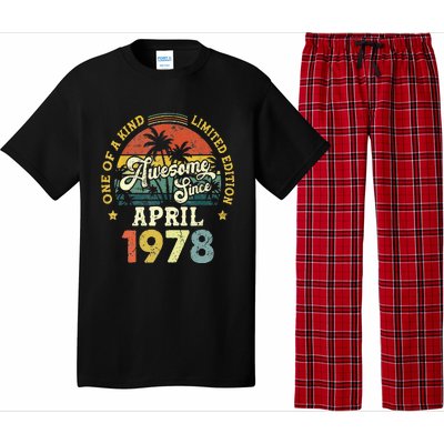 45th Birthday 45 Years Old Awesome Since April 1978 Pajama Set