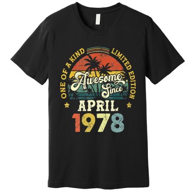 45th Birthday 45 Years Old Awesome Since April 1978 Premium T-Shirt