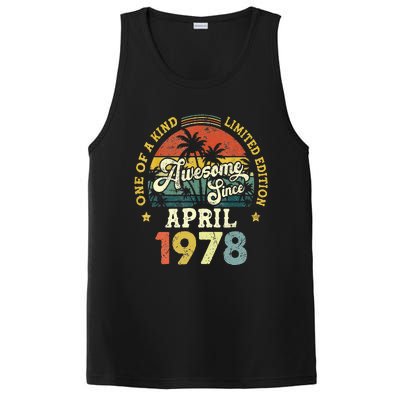 45th Birthday 45 Years Old Awesome Since April 1978 PosiCharge Competitor Tank