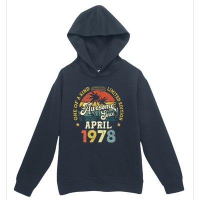 45th Birthday 45 Years Old Awesome Since April 1978 Urban Pullover Hoodie