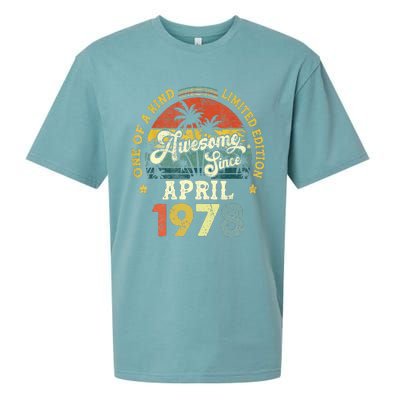 45th Birthday 45 Years Old Awesome Since April 1978 Sueded Cloud Jersey T-Shirt