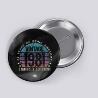 42nd Birthday 42 Year Old Gifts Vintage 1981 Limited Edition Button