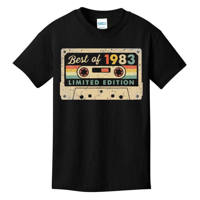 40th Birthday 40 Years Old Best Of 1983 Vintage 80s Cassette Kids T-Shirt