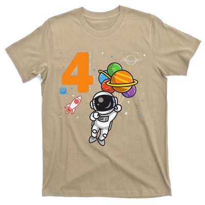 4th Birthday Astronaut 4 Year Old Birthday T-Shirt