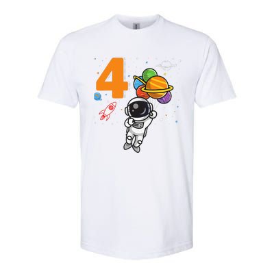 4th Birthday Astronaut 4 Year Old Birthday Softstyle® CVC T-Shirt