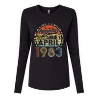 40th Birthday Awesome Since April 1983 40 Years Old Gift  Womens Cotton Relaxed Long Sleeve T-Shirt