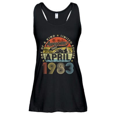 40th Birthday Awesome Since April 1983 40 Years Old Gift  Ladies Essential Flowy Tank