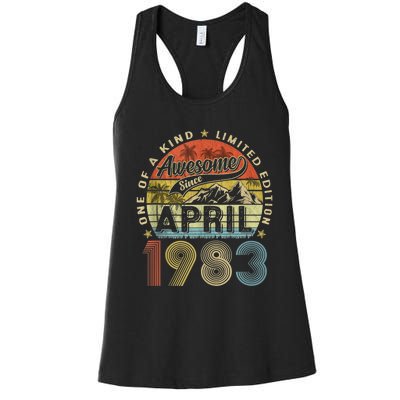 40th Birthday Awesome Since April 1983 40 Years Old Gift  Women's Racerback Tank