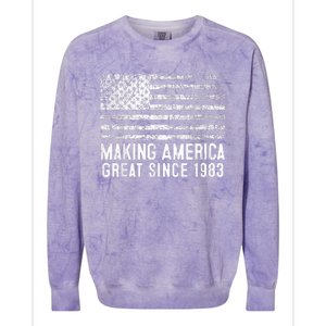 40th Birthday,Making America Great Since 1983 Colorblast Crewneck Sweatshirt