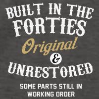 40th Birthday Built In The Forties Original And Unrestored Vector Backpack