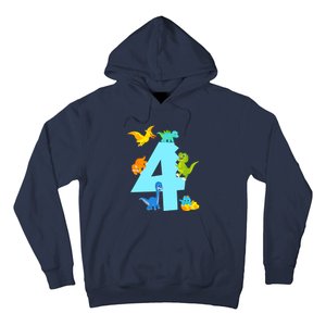 4th Birthday Boy 4 Years Old Dinosaur Toy Dino Hoodie