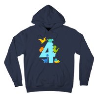 4th Birthday Boy 4 Years Old Dinosaur Toy Dino Hoodie